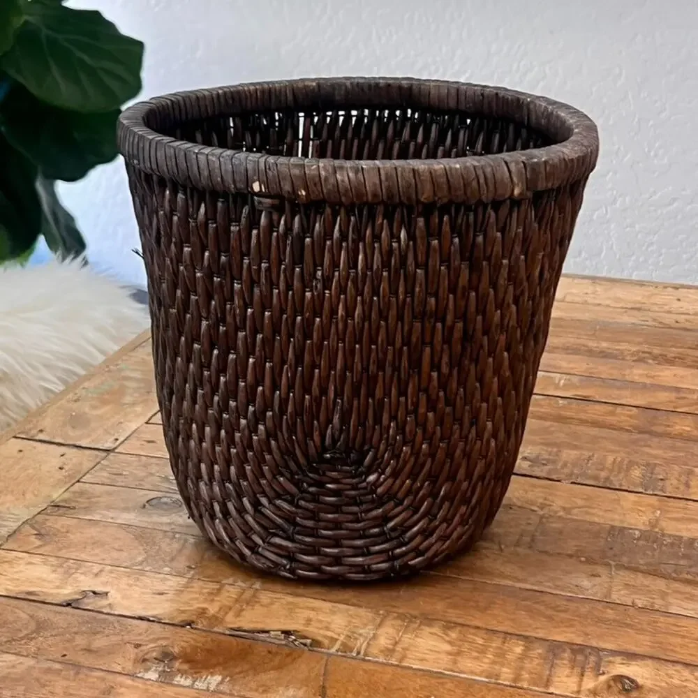 Decorative Hand-woven Rattan Storage Basket 10.5